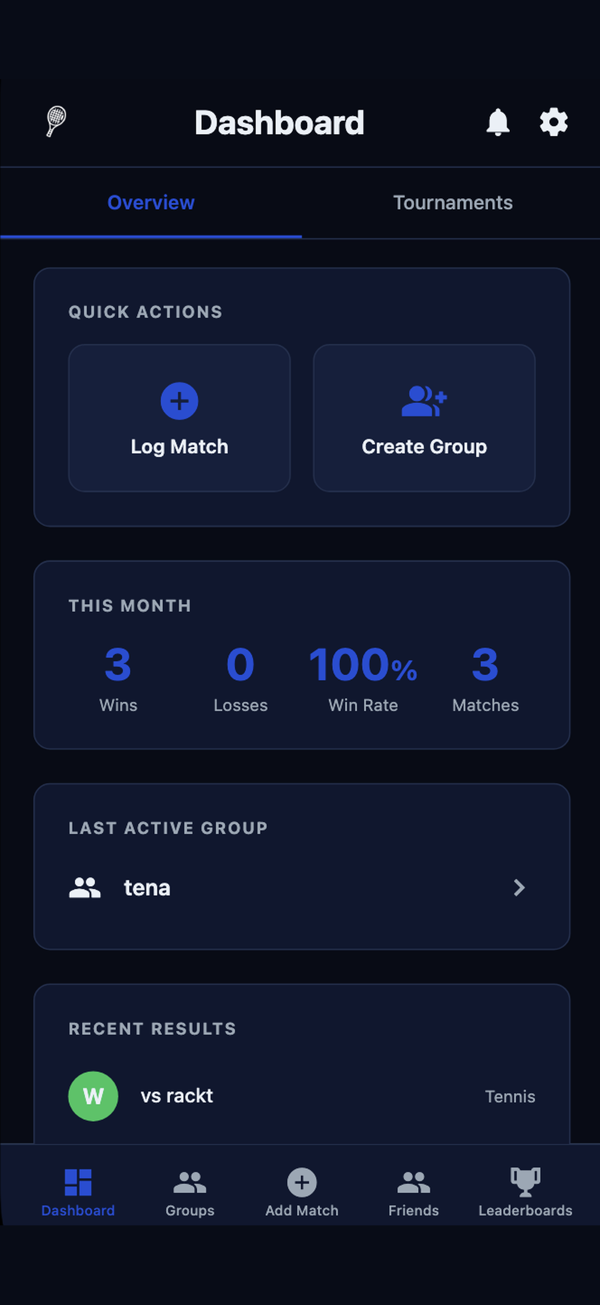 Rackt Dashboard Mockup